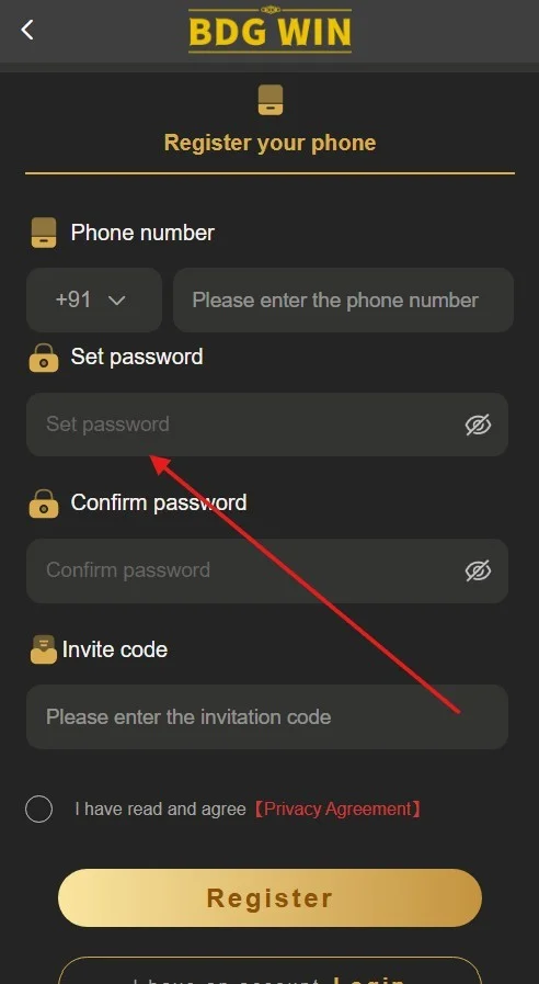 create the password